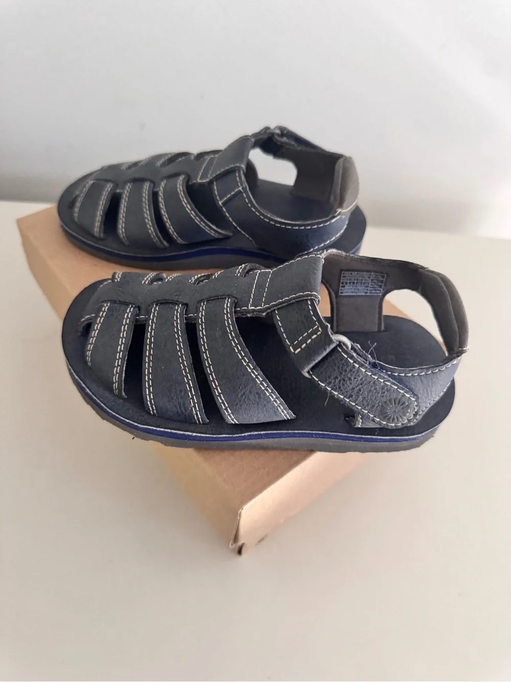 UGG Kids Navy Josiah Fisherman Sandals